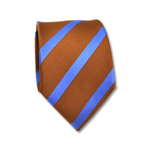 Bruin blauwe streep stropdas – Jonghart gestreepte stropdas in blauw en bruin