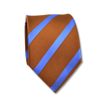 Jonghart blauwe stropdas met strepen Bruin blauwe streep stropdas – Jonghart gestreepte stropdas in blauw en bruin