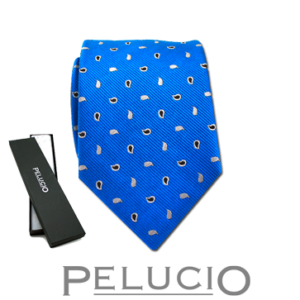 Kobalt blauwe paisley stropdas – Pelucio paisley stropdas in blauw — P400.006