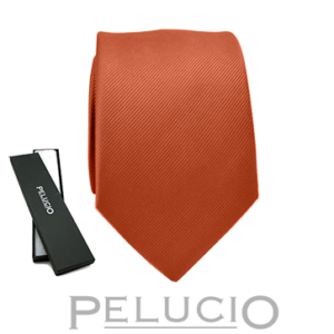 Tangerine tango effen stropdas – Pelucio oranje effen stropdas