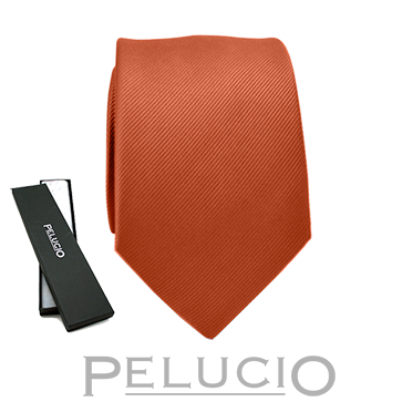 Pelucio oranje effen stropdas Tangerine tango effen stropdas – Pelucio oranje effen stropdas