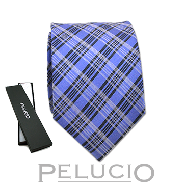 Pelucio marineblauwe stropdas met ruit Navy ruit stropdas – Pelucio marineblauwe stropdas met ruit