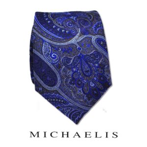 Aqua bruine paisley stropdas – Michaelis paisley stropdas in aquablauw en bruin