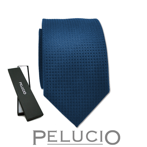 Pelucio blauwe effen stropdas Blauwe effen stropdas van Pelucio – Pelucio blauwe effen stropdas