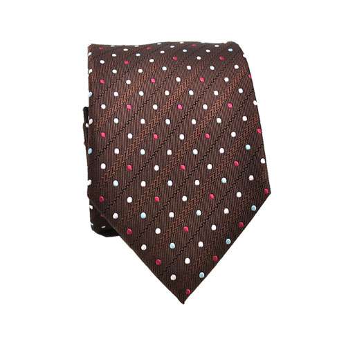 Jonghart bruine stropdas met stippen Bruin witte stippen stropdas – Jonghart bruine stropdas met stippen