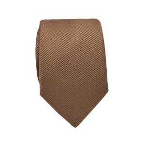 Hazelnoot effen stropdas – Jonghart effen stropdas in bruin — J100.020