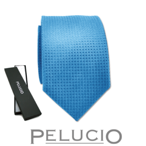 Corbata de punto – Corbata de punto azul claro de Pelucio