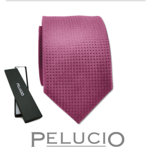 Magenta effen stropdas – Pelucio roze effen stropdas
