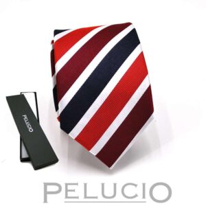 Rode witte streep stropdas van Pelucio – Pelucio rode stropdas met strepen