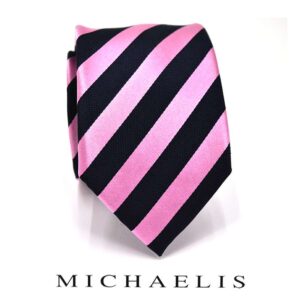 Smalle roze streep stropdas – Michaelis roze stropdas met strepen