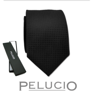 Zwarte effen stropdas van Pelucio – Pelucio zwarte effen stropdas