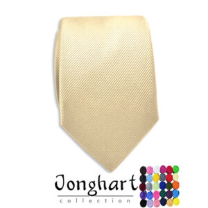 Effen champagne kleurige stropdas – Jonghart champagnekleurige effen stropdas