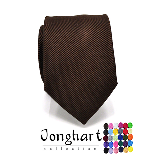 Jonghart bruine effen stropdas Effen donkerbruine stropdas – Jonghart effen stropdas in bruin — J100.114