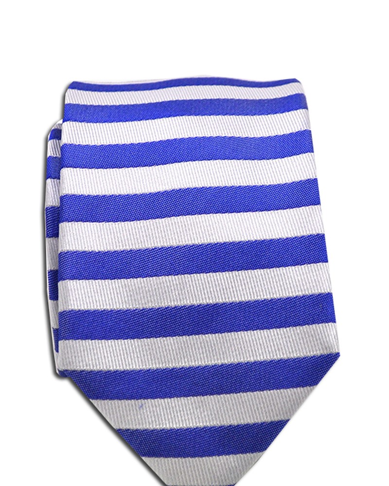 Blauw-witte streep stropdas