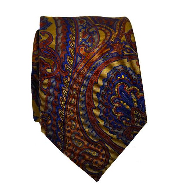 Blauwe paisley stropdas van Pelucio